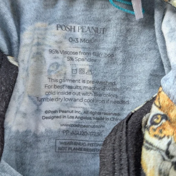 NWT Posh Peanut Matteo Button Knotted Gown Size 0-3 Months - Picture 3 of 6